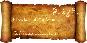 Hivatal Ádám névjegykártya