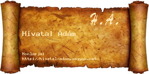 Hivatal Ádám névjegykártya