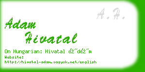 adam hivatal business card